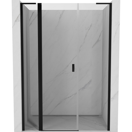 Mexen Mist L drzwi prysznicowe uchylne 140 cm, transparent, czarne - 8A4L-140-001-70-00