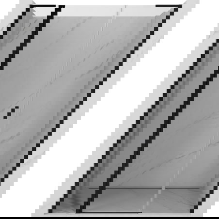 Mexen Mist L opklappend Duschdier 150 cm, transparent, schwaarz - 8A4L-150-001-70-00