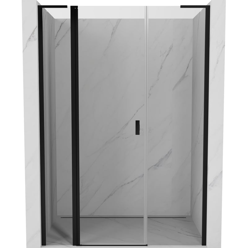 Mexen Mist L drzwi prysznicowe uchylne 160 cm, transparent, czarne - 8A4L-160-001-70-00