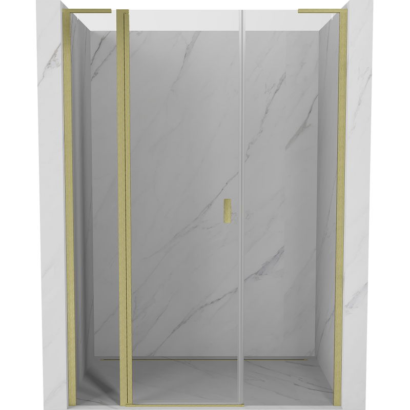 Mexen Mist L draaideur douchedeur 140 cm, transparant, goud geborsteld - 8A4L-140-001-55-00