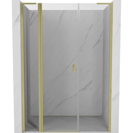 Mexen Mist L hinged shower door 150 cm, transparent, brushed gold - 8A4L-150-001-55-00