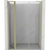Mexen Mist L 155 cm Hinged Shower Door, Transparent, Brushed Gold - 8A4L-155-001-55-00