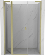 Mexen Mist L okretna vrata za tuš 155 cm, prozirna, zlatna četkana - 8A4L-155-001-55-00