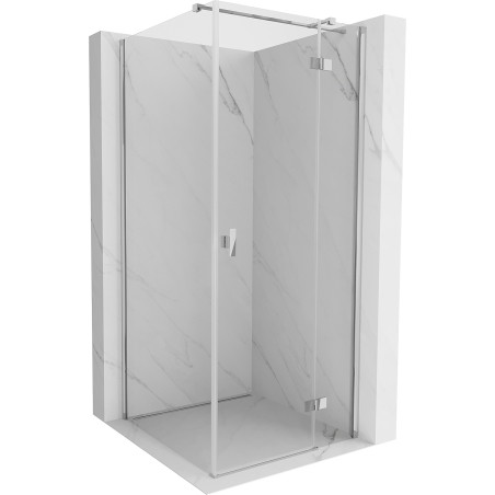 Mexen Mist-H T desna preklopna tuš kabina 75 x 75 cm, prozirna, kromirana - 8A5T-075-075-01-00-P