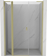 Mexen Mist L Duschdreh­tür 160 cm, transparent, gebürstetes Gold - 8A4L-160-001-55-00