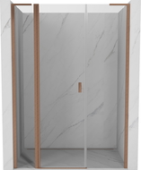 Mexen Mist L porte de douche pliante 140 cm, transparent, cuivre brossé - 8A4L-140-001-65-00