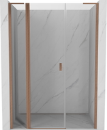Mexen Mist L zakretna tuš vrata 140 cm, transparentna, brušena bakar - 8A4L-140-001-65-00