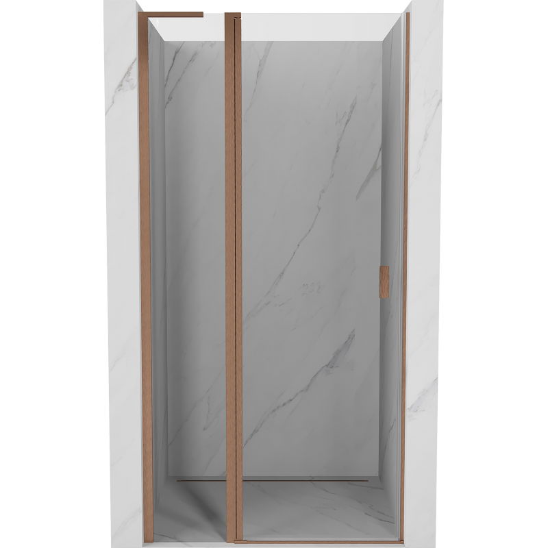 Mexen Mist L Duschdrehtür 95 cm, transparent, gebürstetes Kupfer - 8A4L-095-000-65-00