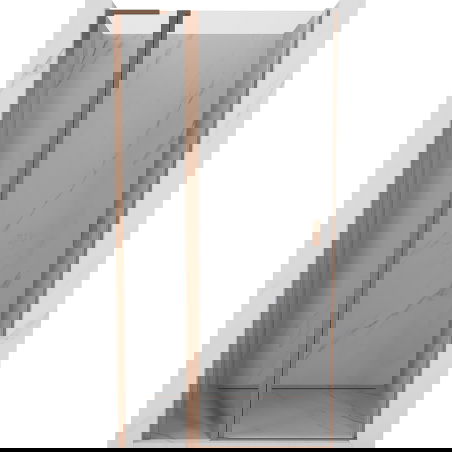 Mexen Mist L Duschdrehtür 95 cm, transparent, gebürstetes Kupfer - 8A4L-095-000-65-00