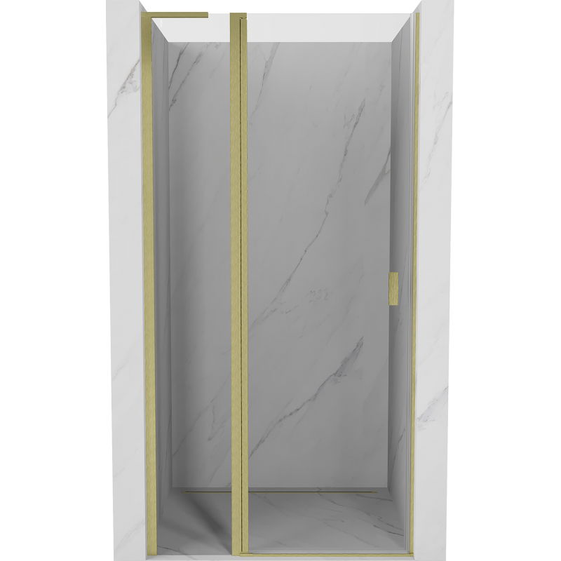 Mexen Mist L Duschdrehtür 120 cm, transparent, gebürstetes Gold - 8A4L-120-000-55-00