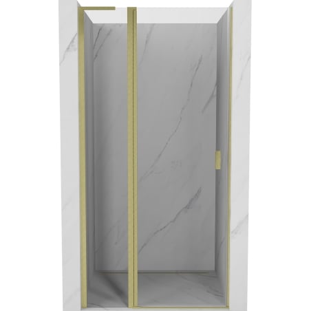 Mexen Mist L 120 cm Pivot Shower Door, Transparent, Brushed Gold - 8A4L-120-000-55-00