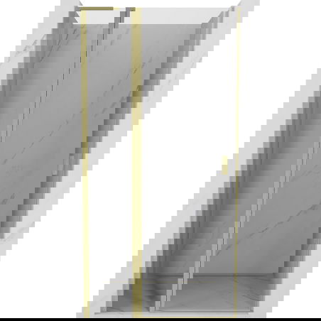 Mexen Mist L Duschdrehtür 120 cm, transparent, gebürstetes Gold - 8A4L-120-000-55-00