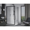 Mexen Apia Schiebedusche 100 x 100 cm, transparent, schwarz + Duschwanne Flat, weiß - 840-100-100-70-00-4010B