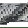 Mexen Apia schuifdouchecabine 100 x 100 cm, transparant, zwart + Flat douchebak, wit- 840-100-100-70-00-4010B