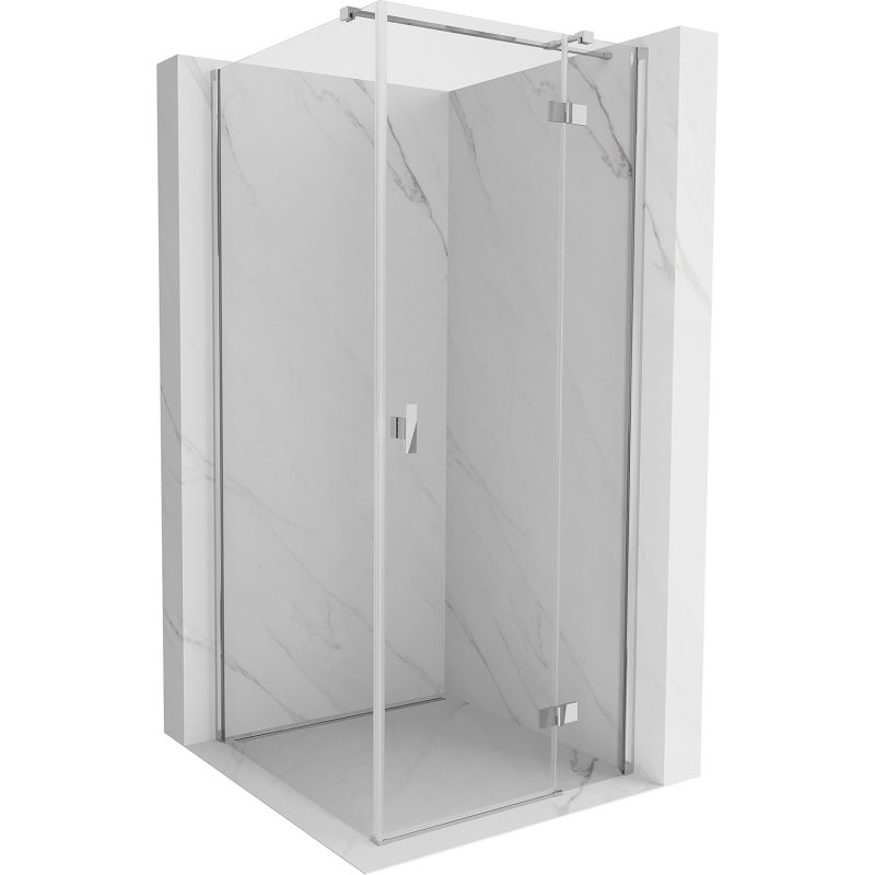 Mexen Mist H T Duschkabine Schwenkbar Rechts 100 x 100 cm, Transparent, Chrom - 8A5T-100-100-01-00-P