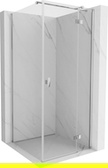 Mexen Mist-H T douchecabine naar buiten draaiende deur rechts 100 x 100 cm, transparant, chroom - 8A5T-100-100-01-00-P