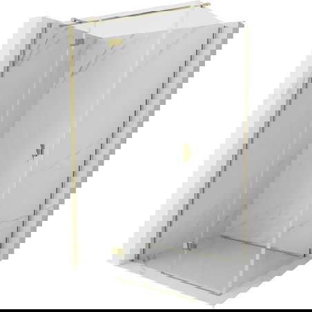 Mexen Mist-H T schieven Duschkabinn lénks 120 x 110 cm, transparent, gëllen - 8A5T-120-110-50-00-L