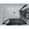 Mexen Apia cabine de douche coulissante 110 x 100 cm, transparent, noire + receveur Flat, blanc - 840-110-100-70-00-4010B
