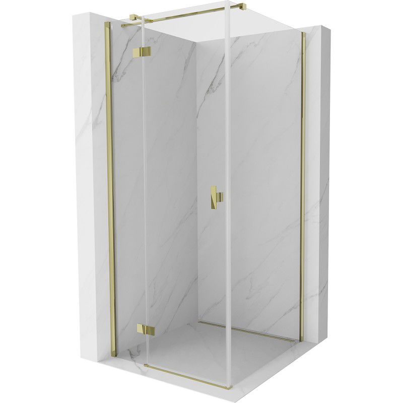 Mexen Mist-H T cabine de douche pivotante gauche 120 x 120 cm, transparent, doré - 8A5T-120-120-50-00-L