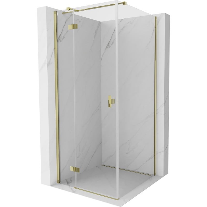 Mexen Mist-H T Left-Hand Hinged Shower Enclosure 120 x 120 cm, Transparent, Gold - 8A5T-120-120-50-00-L
