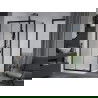Mexen Apia Duschkabine zum Schieben 120 x 80 cm, transparent, schwarz + Flat Duschwanne, weiß- 840-120-080-70-00-4010B