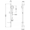 Mexen DF05 Duschset mit Schiebestange, schwarz - 785054582-70