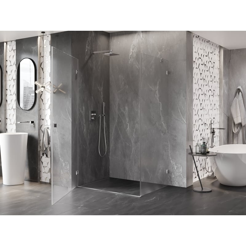 Mexen Lunar-B Hinged Shower Enclosure Left 100 x 90 cm, Transparent, Chrome - 832-100-090-01-00-L