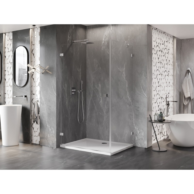 Mexen Lunar-B Hinged Shower Enclosure Left 100 x 90 cm, Transparent, Chrome - 832-100-090-01-00-L