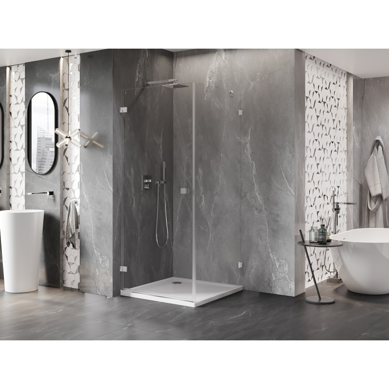 Mexen Lunar-B vasaku käega avatav dušinurk 100 x 100 cm, läbipaistev, kroom - 832-100-100-01-00-L