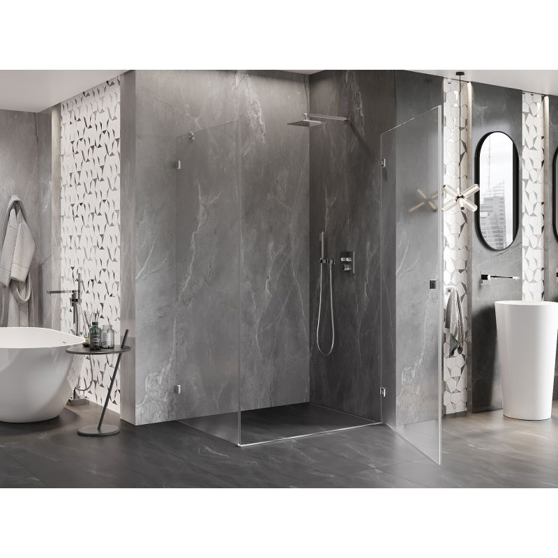 Mexen Lunar-B cabine de douche battante droite 80 x 70 cm, transparent, chrome - 832-080-070-01-00-P
