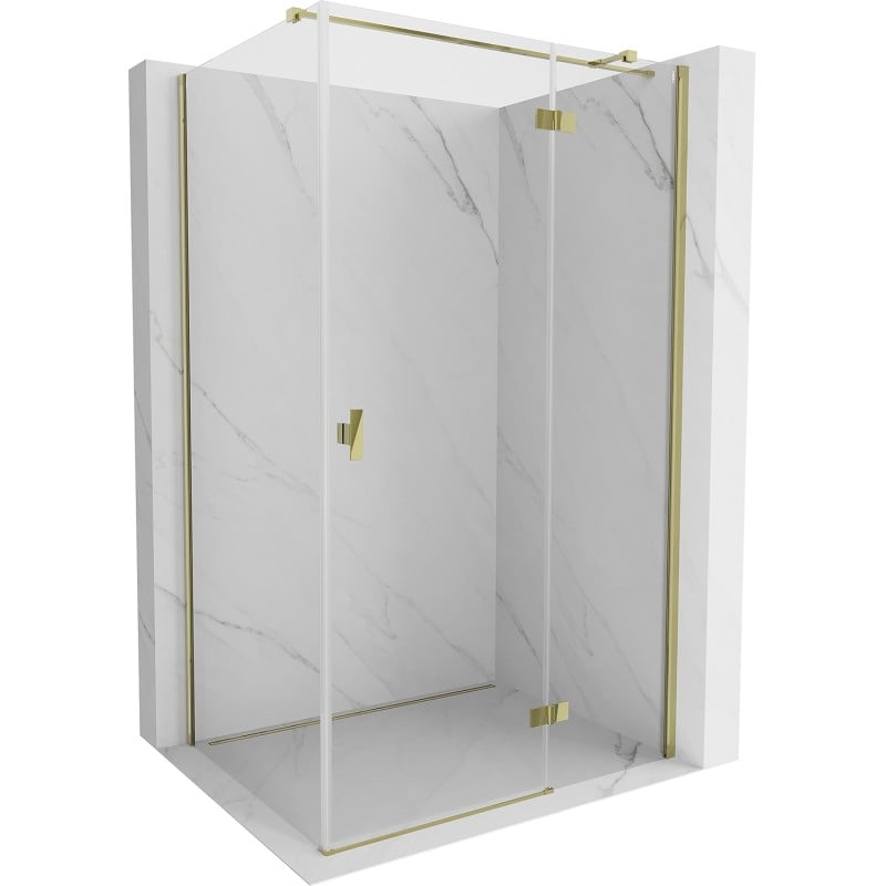 Mexen Mist-H T Right Hinged Shower Cabin 95 x 70 cm, Transparent, Gold - 8A5T-095-070-50-00-P