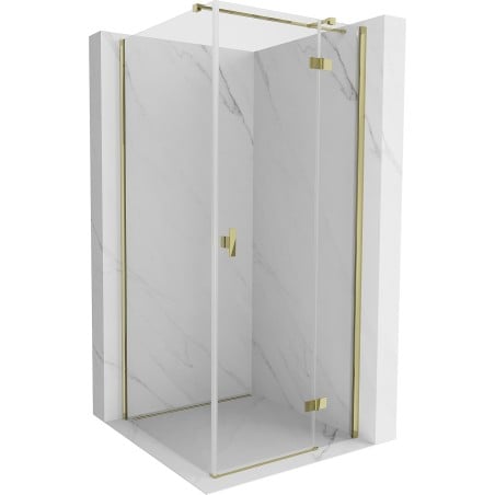 Mexen Mist H T cabine de douche pivotante droite 75 x 75 cm, transparent, doré - 8A5T-075-075-50-00-P
