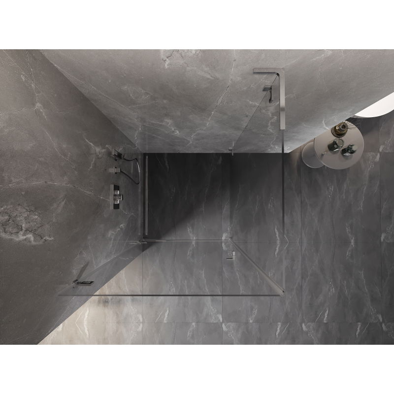 Mexen Lunar-B L Leva nihajna tuš kabina 70 x 70 cm, prozorna, krom - 832L-070-070-01-00-L