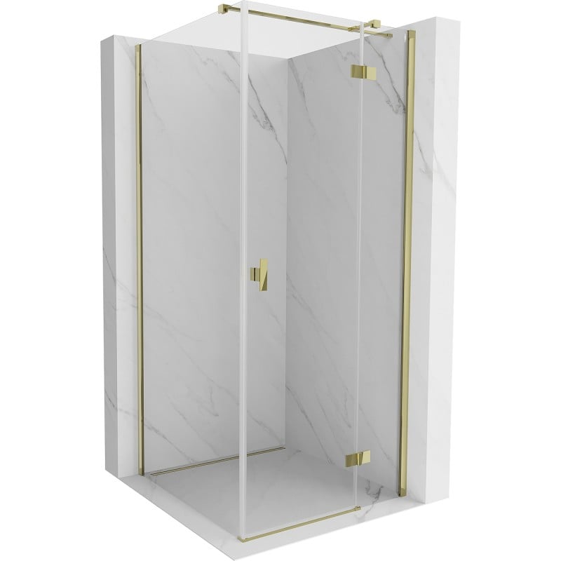 Mexen Mist-H T draaideur douchecabine rechts 80 x 80 cm, transparant, goud - 8A5T-080-080-50-00-P