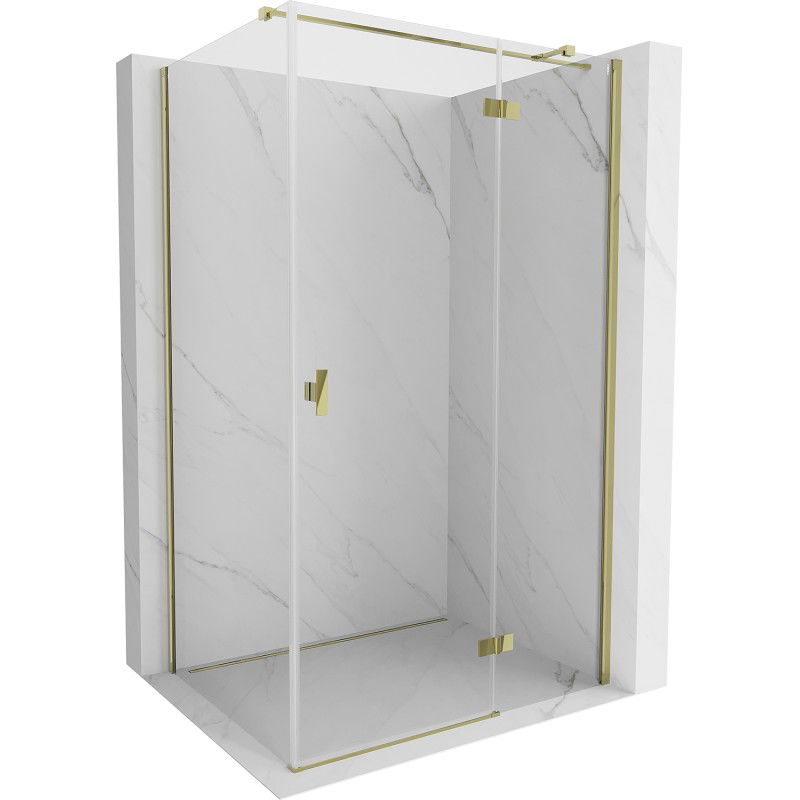 Mexen Mist H T Duschkabine, rechte öffnende Tür 120 x 90 cm, transparent, gold - 8A5T-120-090-50-00-P