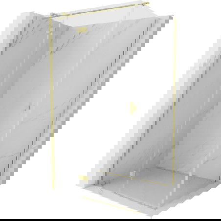 Mexen Mist H T Duschkabine, schwenkbar, links, 90 x 85 cm, transparent, gebürstetes Gold - 8A5T-090-085-55-00-L