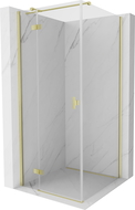 Mexen Mist-H T douchecabine links draaiend 90 x 90 cm, transparant, goud geborsteld - 8A5T-090-090-55-00-L