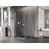 Mexen Lunar-B pööratav vasak dušinurk 80 x 80 cm, läbipaistev, valge - 832-080-080-20-00-L