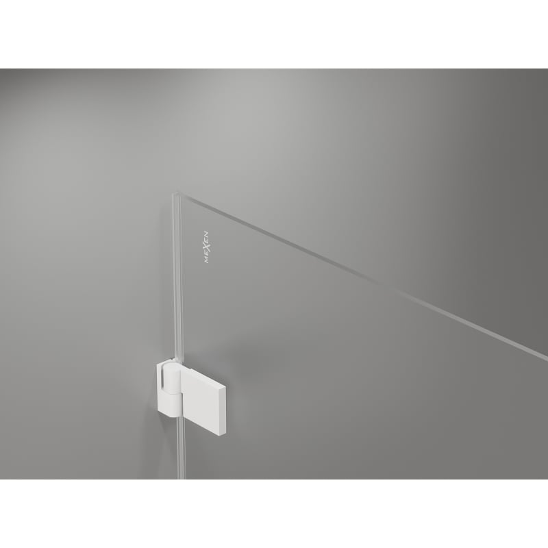 Mexen Lunar-B pööratav vasak dušinurk 80 x 80 cm, läbipaistev, valge - 832-080-080-20-00-L