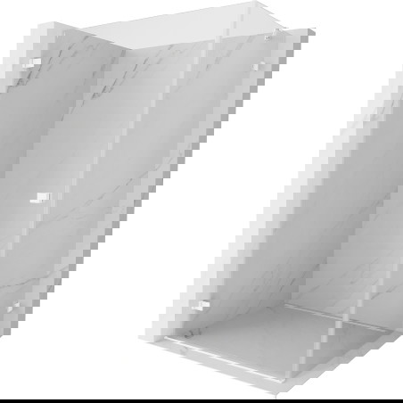 Mexen Lunar-B kabina za prhanje leva 100 x 80 cm, prozorna, bela - 832-100-080-20-00-L