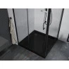 Mexen Apia drsna tuš kabina 90 x 90 cm, prozorna, črna + plitevna Flat, črna - 840-090-090-70-00-4070B