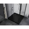 Mexen Apia Duschkabine Schiebetür 90 x 90 cm, transparent, schwarz + Duschwanne Flat, schwarz - 840-090-090-70-00-4070B