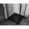 Mexen Apia verschiebbare Duschkabine 90 x 90 cm, transparent, schwarz + Flat-Duschwanne, schwarz - 840-090-090-70-00-4070B