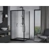 Mexen Apia Duschkabine Schiebetür 90 x 90 cm, transparent, schwarz + Duschwanne Flat, schwarz - 840-090-090-70-00-4070B