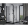 Mexen Apia verschiebbare Duschkabine 90 x 90 cm, transparent, schwarz + Flat-Duschwanne, schwarz - 840-090-090-70-00-4070B