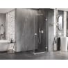Mexen Lunar-B Duschkabine schwenkbar rechts 100 x 100 cm, transparent, weiß - 832-100-100-20-00-P