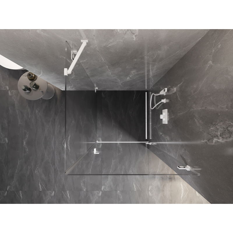 Mexen Lunar-B cabina doccia ad anta destra 100 x 100 cm, trasparente, bianca - 832-100-100-20-00-P