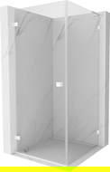 Mexen Lunar-B L Duschkabine, Schwingtür links, 70 x 70 cm, transparent, weiß - 832L-070-070-20-00-L
