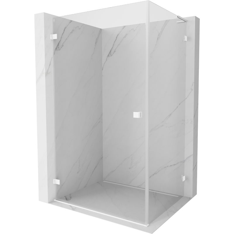 Mexen Lunar-B L douchecabine scharnierend links 75 x 70 cm, transparant, wit - 832L-075-070-20-00-L