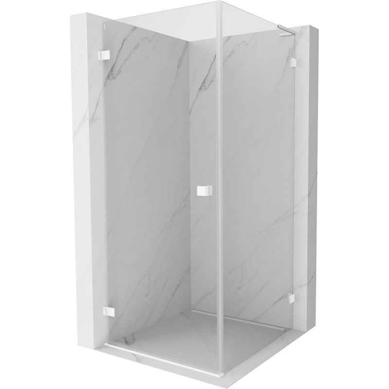 Mexen Lunar-B L Duschkabine schwenkbar links 80 x 80 cm, transparent, weiß - 832L-080-080-20-00-L